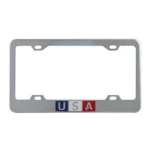 USA Scripted license Plate Frame with 4 Holes