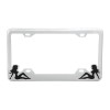 License Plate Frames with Sitting Lady Silhouettes