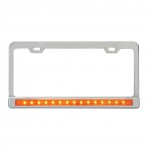 License Plate Frames with 12″ LED Light Bars & Chrome Plastic Bezels