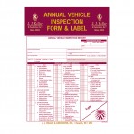Annual Vehicle Inspection Report with Labels