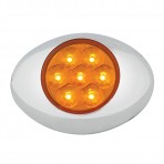 Small Low Profile Surface Mount Pearl LED Marker Light w/ Chrome Bezel