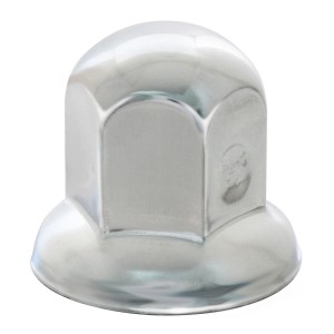 Standard Chrome Steel Push-On Lug Nut Cover w/ Flange