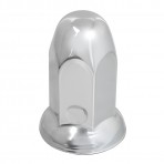 Bullet Chrome Steel Push-On Lug Nut Cover w/ Flange