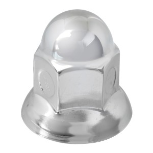 Acorn Chrome Steel Push-On Lug Nut Cover w/ Flange