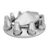 Chrome Plastic ABS Front Axle Covers with Removable Cone Hub Cap