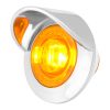 1″ Dia. Mini Push/Screw-in Wide Angle LED Marker Light w/ Chrome Bezel & Visor